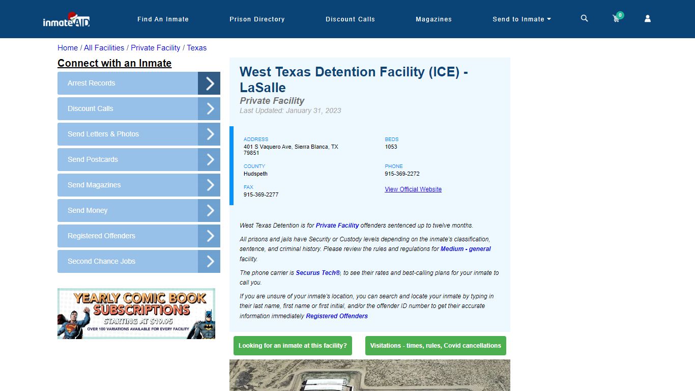 West Texas Detention Facility (ICE) - LaSalle - Inmate Search - Sierra ...