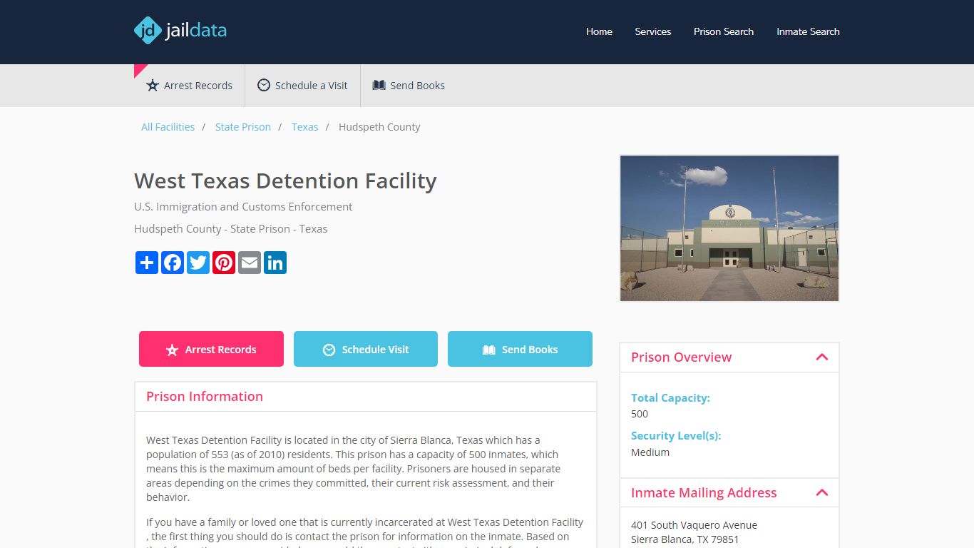 West Texas Detention Facility Inmate Search and Prisoner Info - Sierra ...